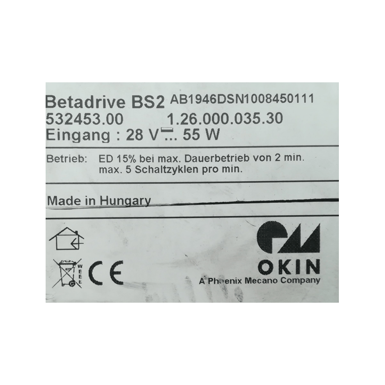 GB Medicali - BETADRIVE BS2 1.26.000.035.30 - Okin
