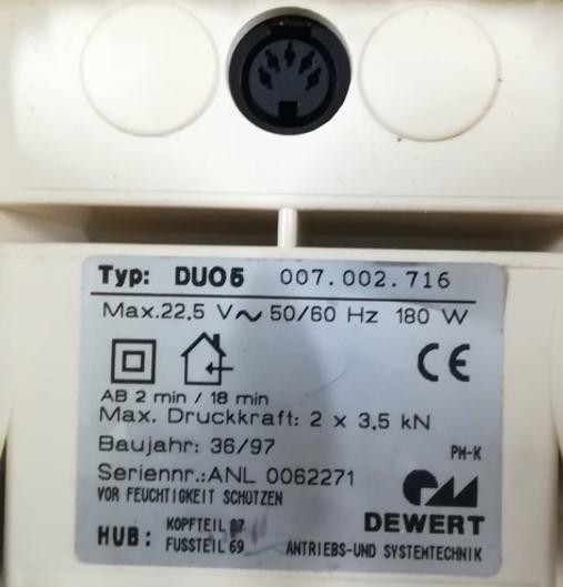 GB Medicali - Attuatore doppio DUO 5 - Dewert