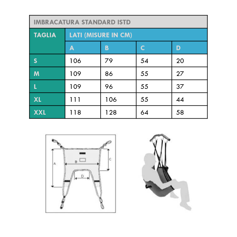 GB Medicali - Imbracatura standard per sollevatore - ISTD