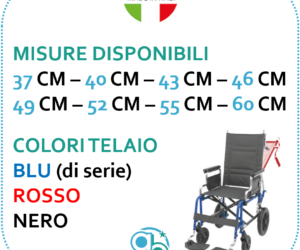 GB Medicali - Carrozzina pieghevole misure disponibili