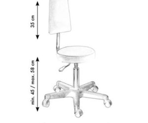 GB Medicali - Sgabello regolabile h 45/58 cm con schienale - EB21