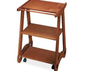 GB Medicali - Carrello legno tre ripiani con porta asciugamani - EB34