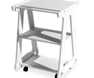 GB Medicali - Carrello legno tre ripiani con porta asciugamani - EB34PLUS