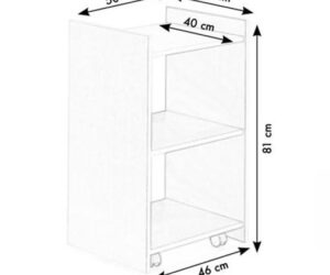 GB Medicali - Carrello scaffale in legno tre ripiani 46 cm - EB36
