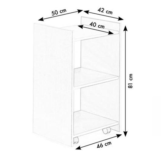 GB Medicali - Carrello scaffale in legno tre ripiani 46 cm - EB36