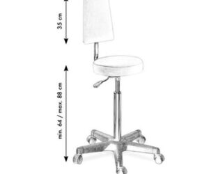 GB Medicali - Sgabello regolabile h 64/88 cm con schienale - EB22