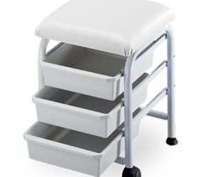 GB Medicali - Sgabello da pedicure a 3 cassetti - EB24