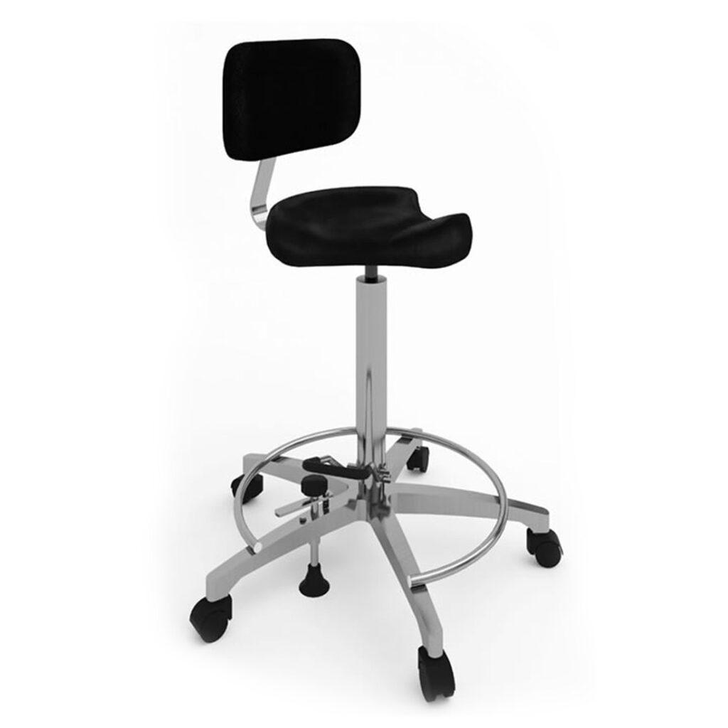 Sgabello da sella con Ruote 48 - 50 cm Ecopelle Sgabello da Lavoro