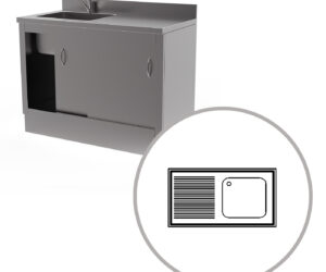 GB Medicali -Lavatoi Armadiati-1 vasca + gocc. Sx