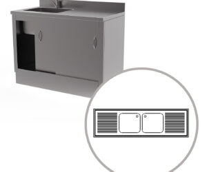 GB Medicali -Lavatoi Armadiati- 2 vasche + 2 gocc. dx-sx