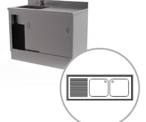 GB Medicali -Lavatoi Armadiati- 2 vasche + gocc. sx